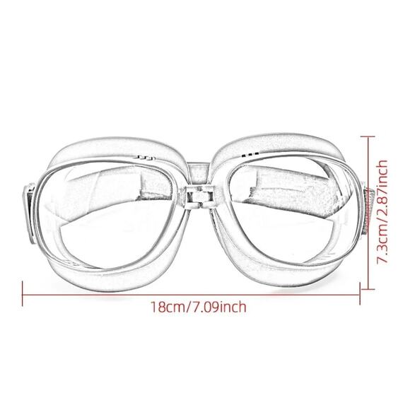 Motorcycle Goggles Pilot Retro Adjustable Motocross 4 Wheeler Outdoor Eyewe... - Picture 3 of 6